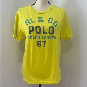 Polo Ralph Lauren Neon Yellow Graphic Tee.  Sz L